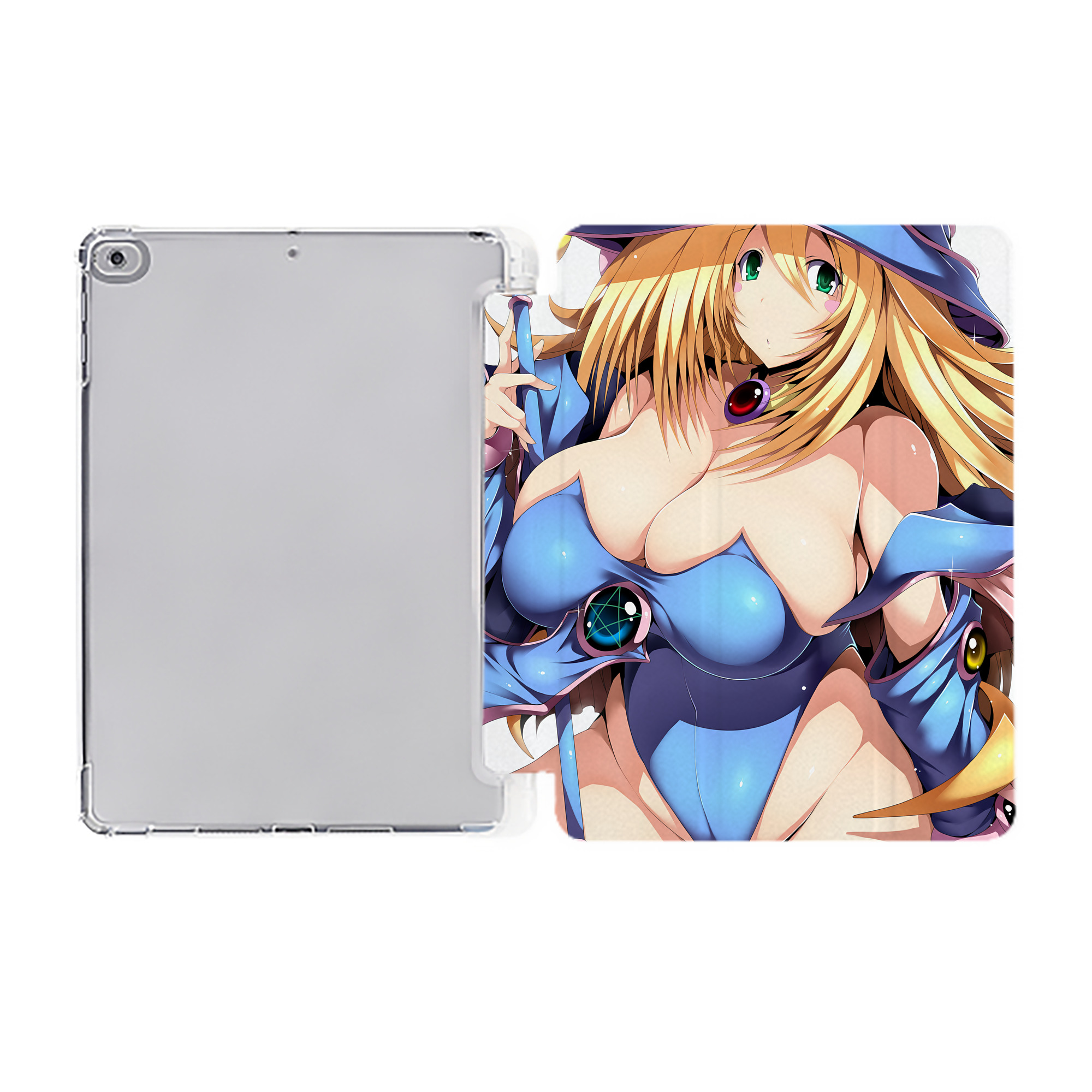 （画像用） 遊☆戯☆王 Yu-Gi-Oh! IPad ケース ペン収納付き 三つ折りスタンド PUレザー×シリコン 対応機種9.5/10.5/10.9インチ